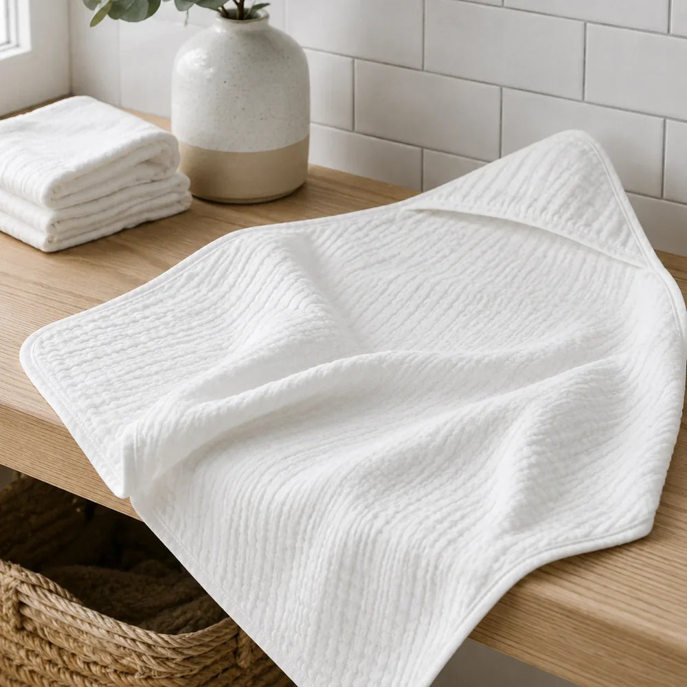 Mousseline Badcape met Capuchon
