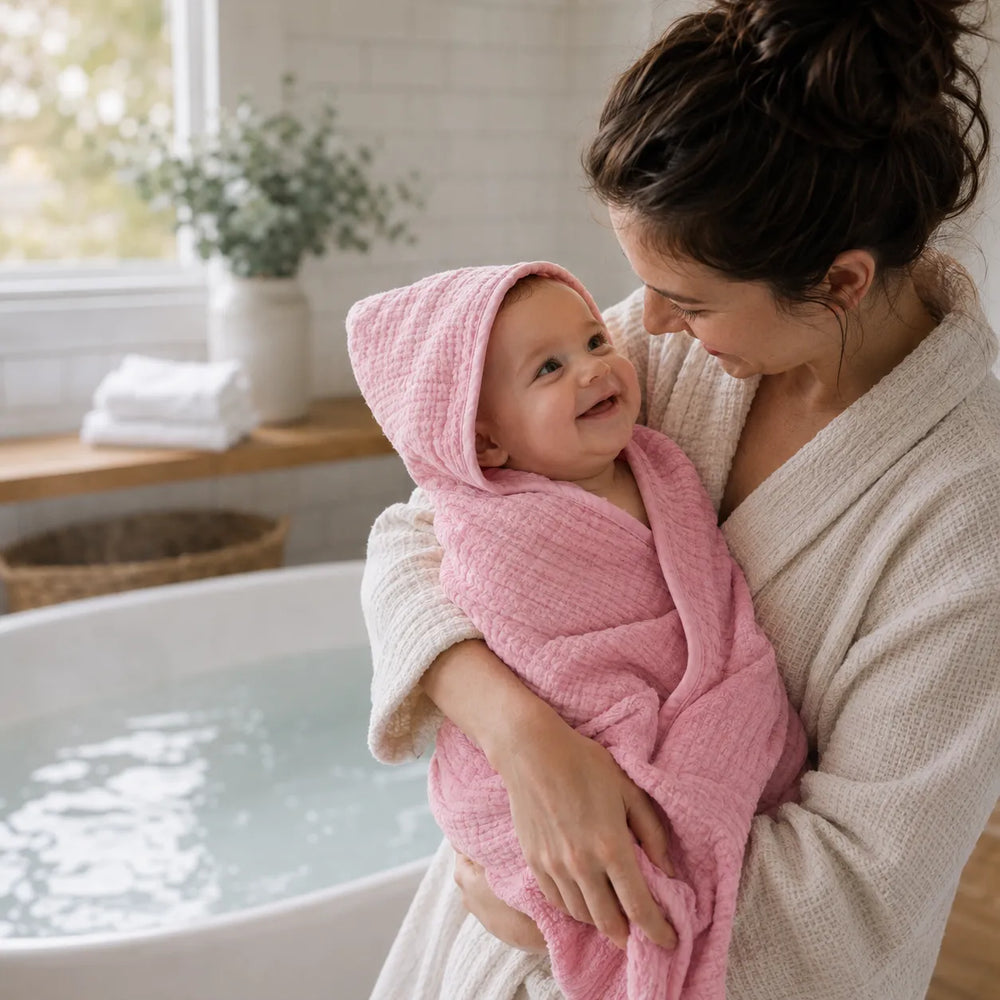 Muslin Babyhåndklæde med Hætte