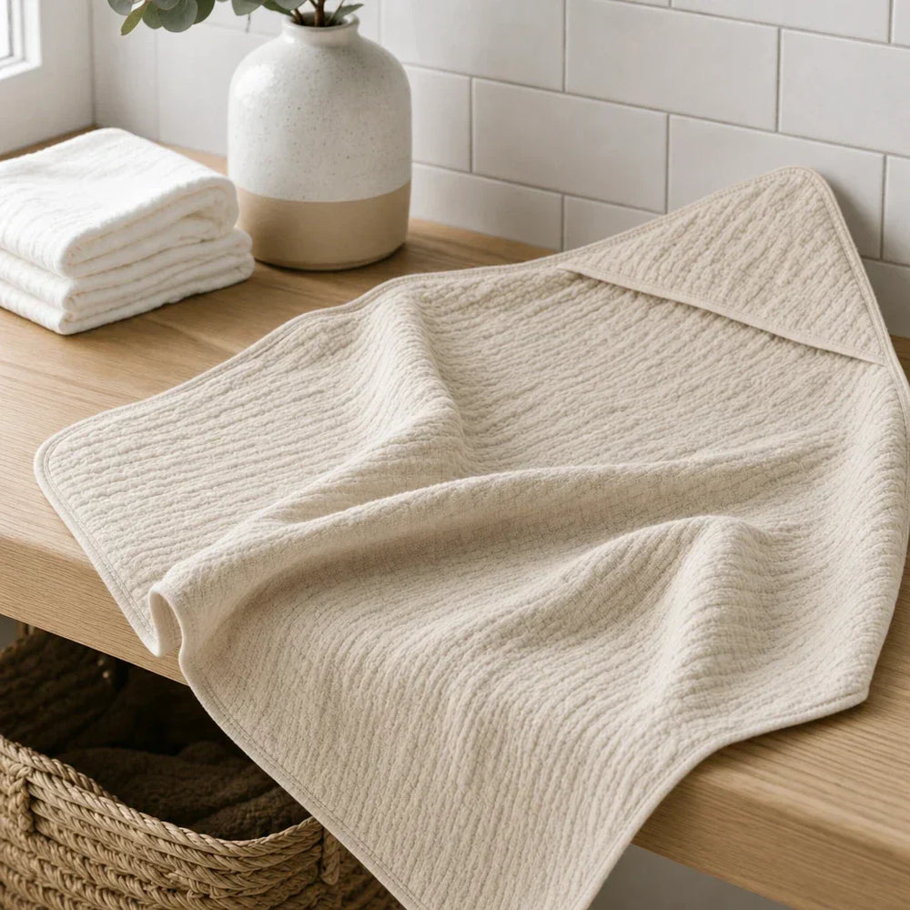 Mousseline Badcape met Capuchon